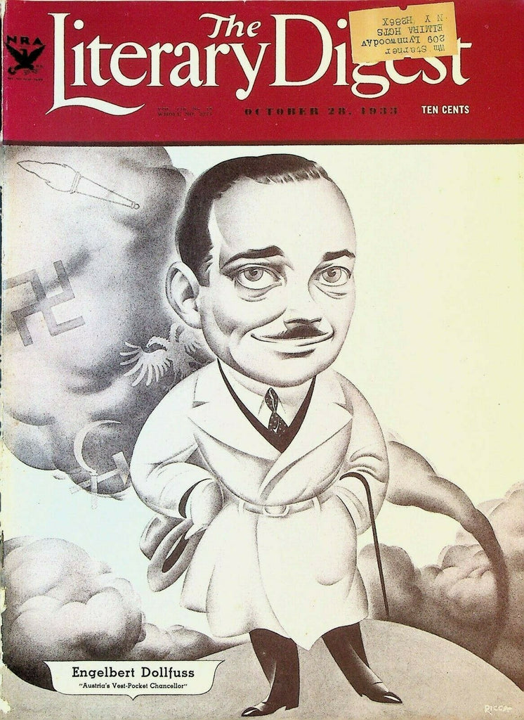 Literary Digest October 28 1933 Kate Smith China Alcatraz Football America's Cup