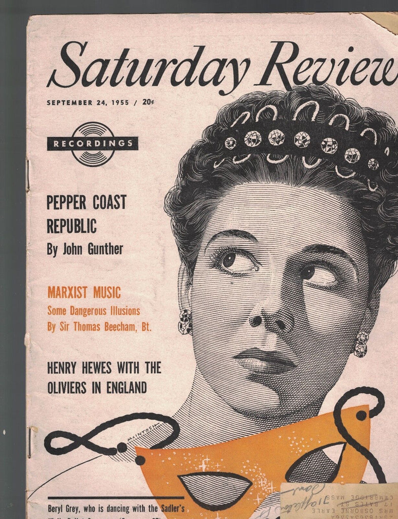 Saturday Review Magazine September 24 1955 Beryl Grey Marxist Music
