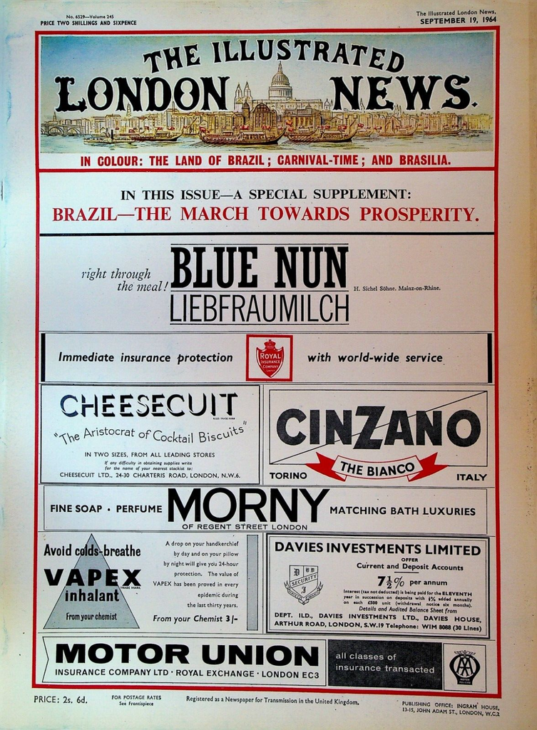 Illustrated London News September 19 1964 Brazil Carnival Farnborough Air Show