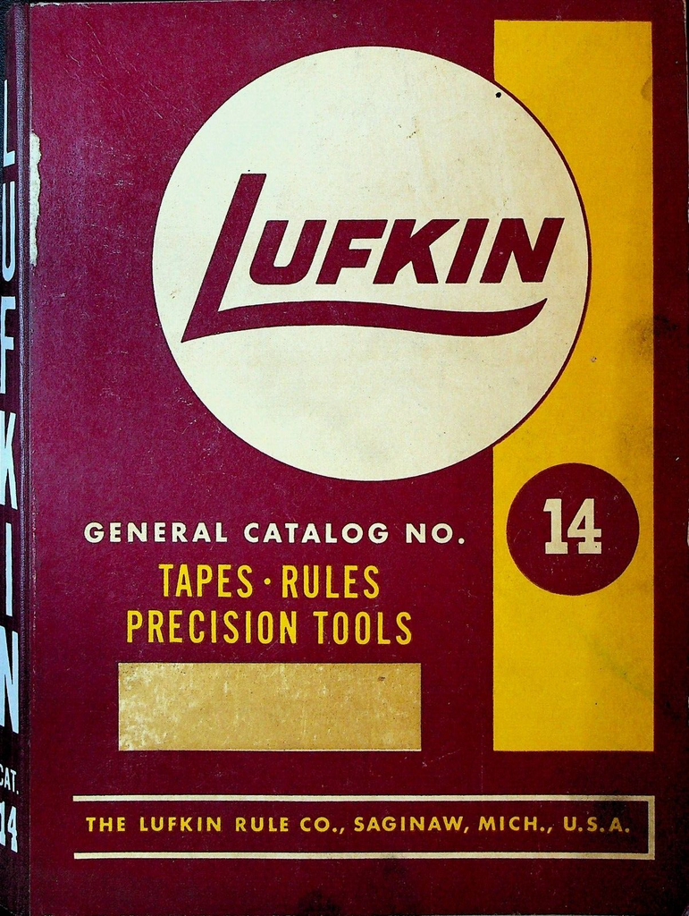 Lufkin Catalog 14 Tapes Rules Precision Tools Saginaw Michigan 1955