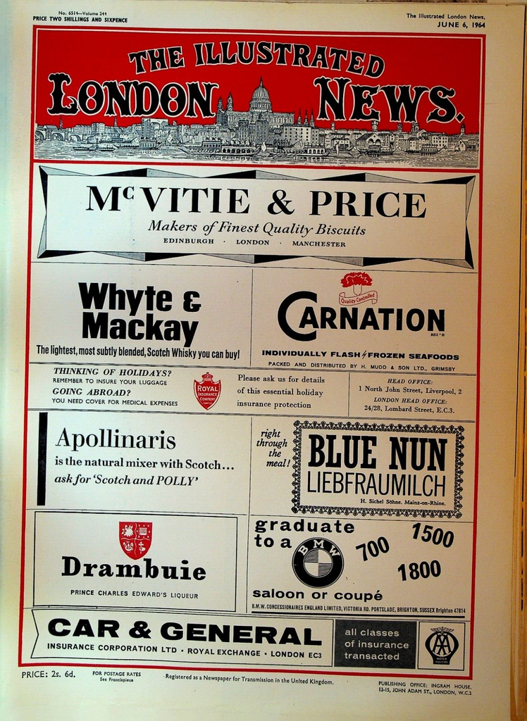 Illustrated London News June 6 1964 Pandit Jawaharlal Nehru Jackie Kennedy