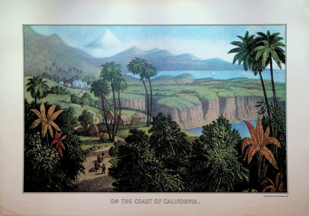 Currier & Ives Calendar Topper 1970 On the Coast of California