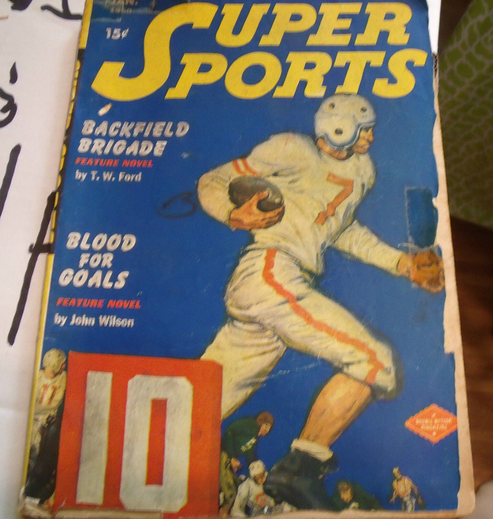 Super Sports Pulp January 1950 Football Cover- TW Ford, John Wilson
