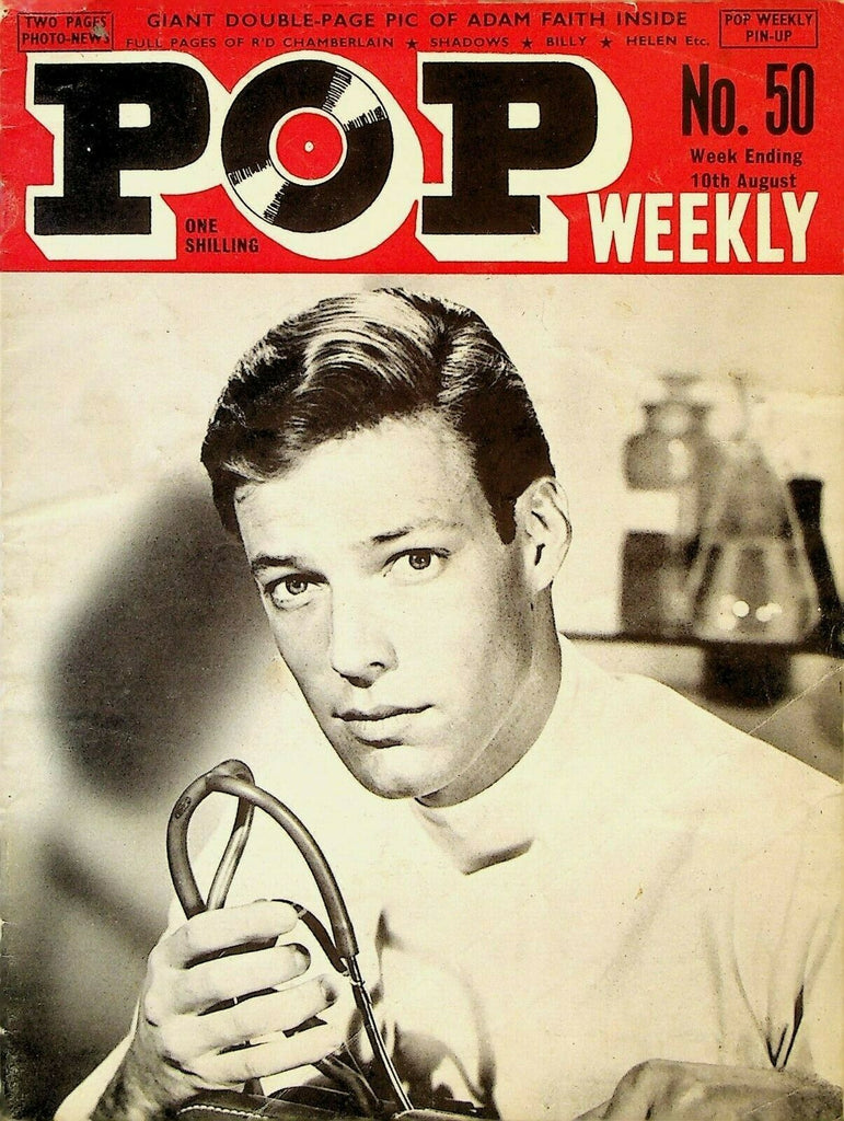 Pop Weekly #50 August 10 1963 Richard Chamberlain Adam Faith Elvis Presley
