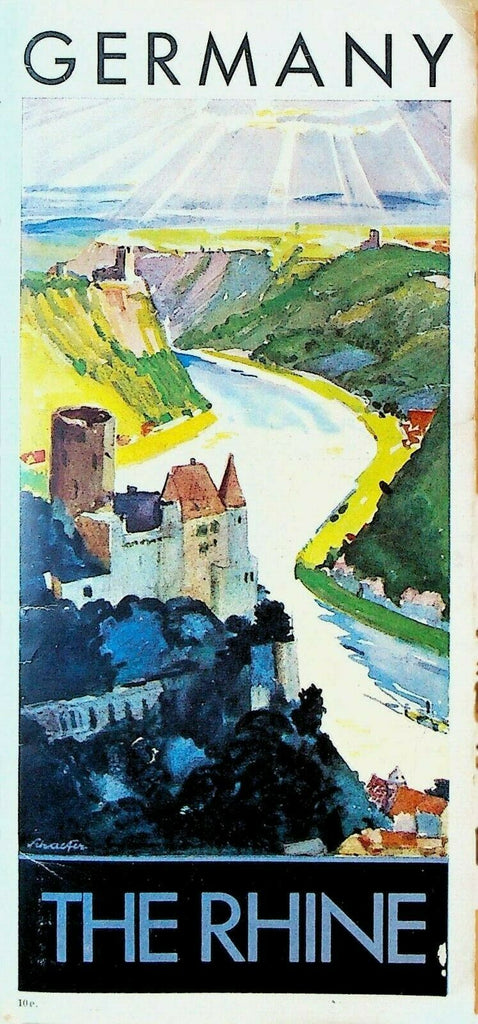 Germany The Rhine 1935 Travel Brochure With Fold-Out Map