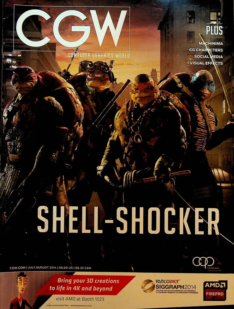 CGW Computer Graphics World Magazine July 2014 TMNT Teenage Mutant Ninja Turtles