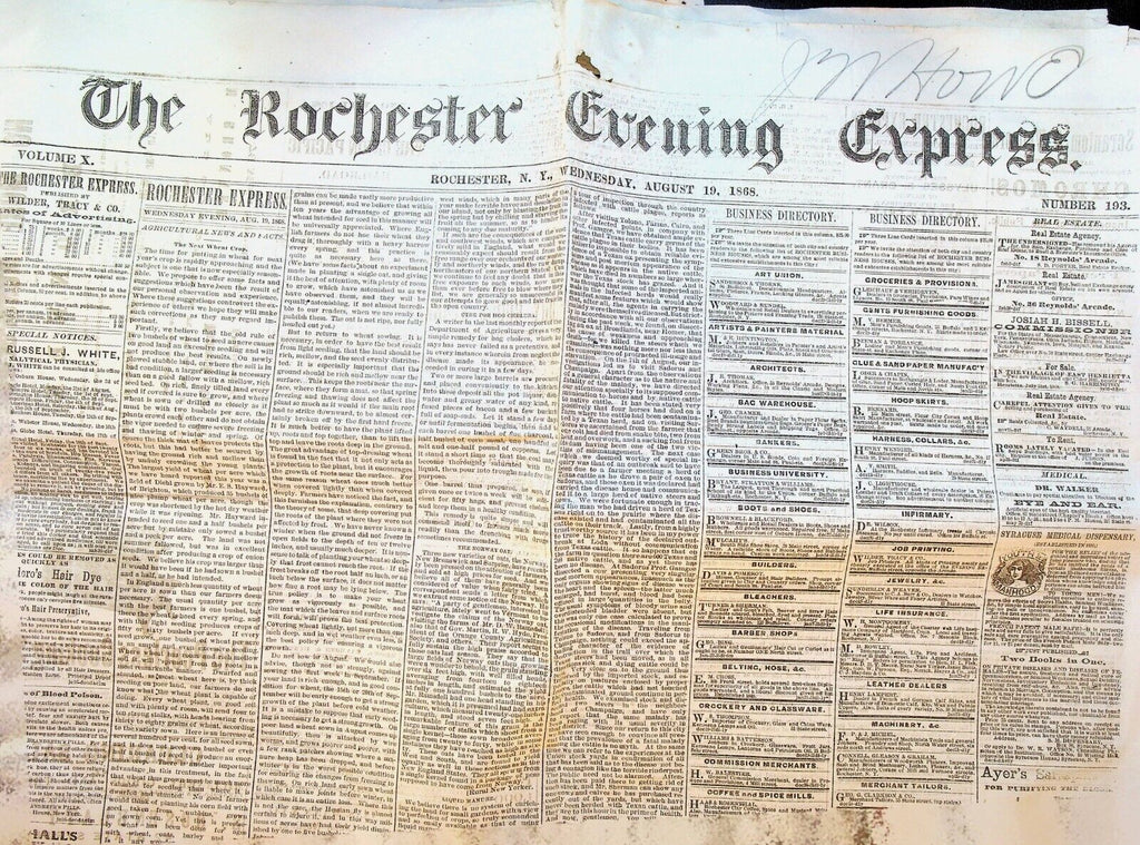 Rochester Evening Express August 19 1868 Robert E Lee Kansas Indian Troubles