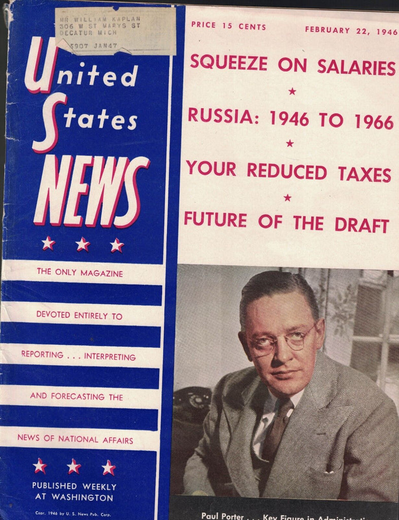 United States News February 22 1946 Paul Porter Pearl Harbor