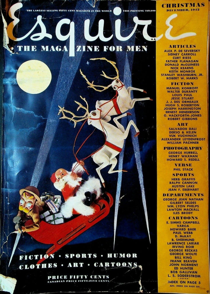 Esquire Magazine December 1942 Christmas Salvador Dali Varga Father Flanagan