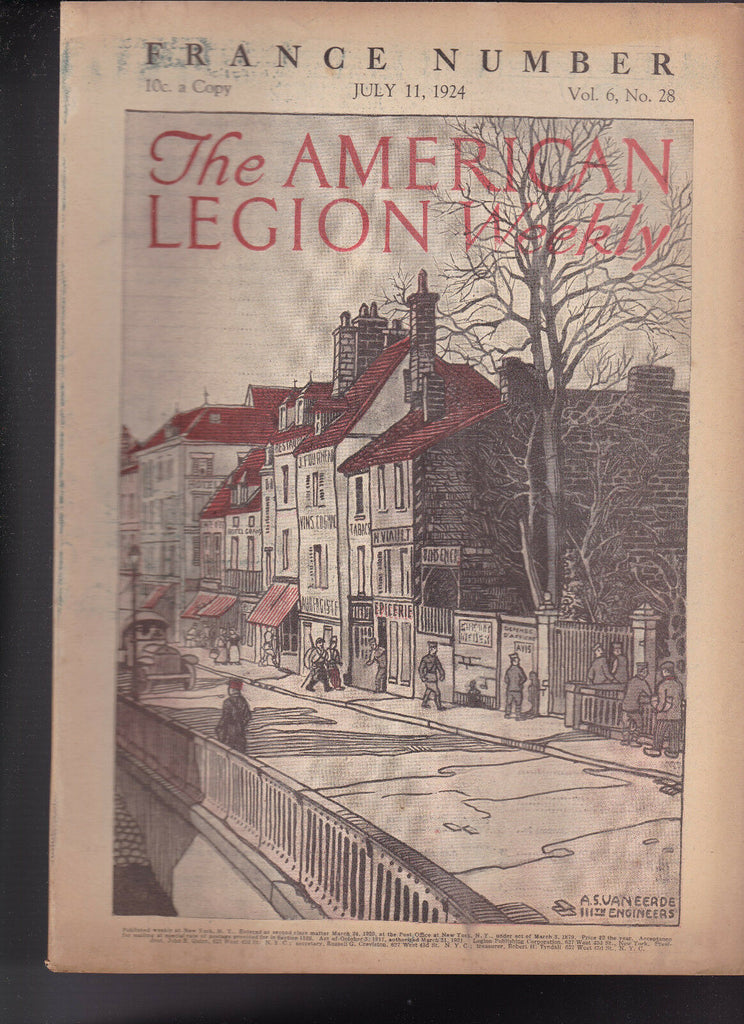 American Legion Magazine AS Van Eerde France Cover July 11 1924