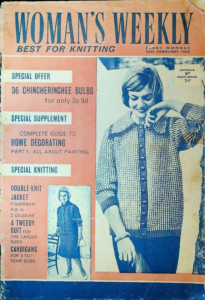 Women's Weekly Magazine February 24 1962 Knitting Iris Bromige Sheila Lawson