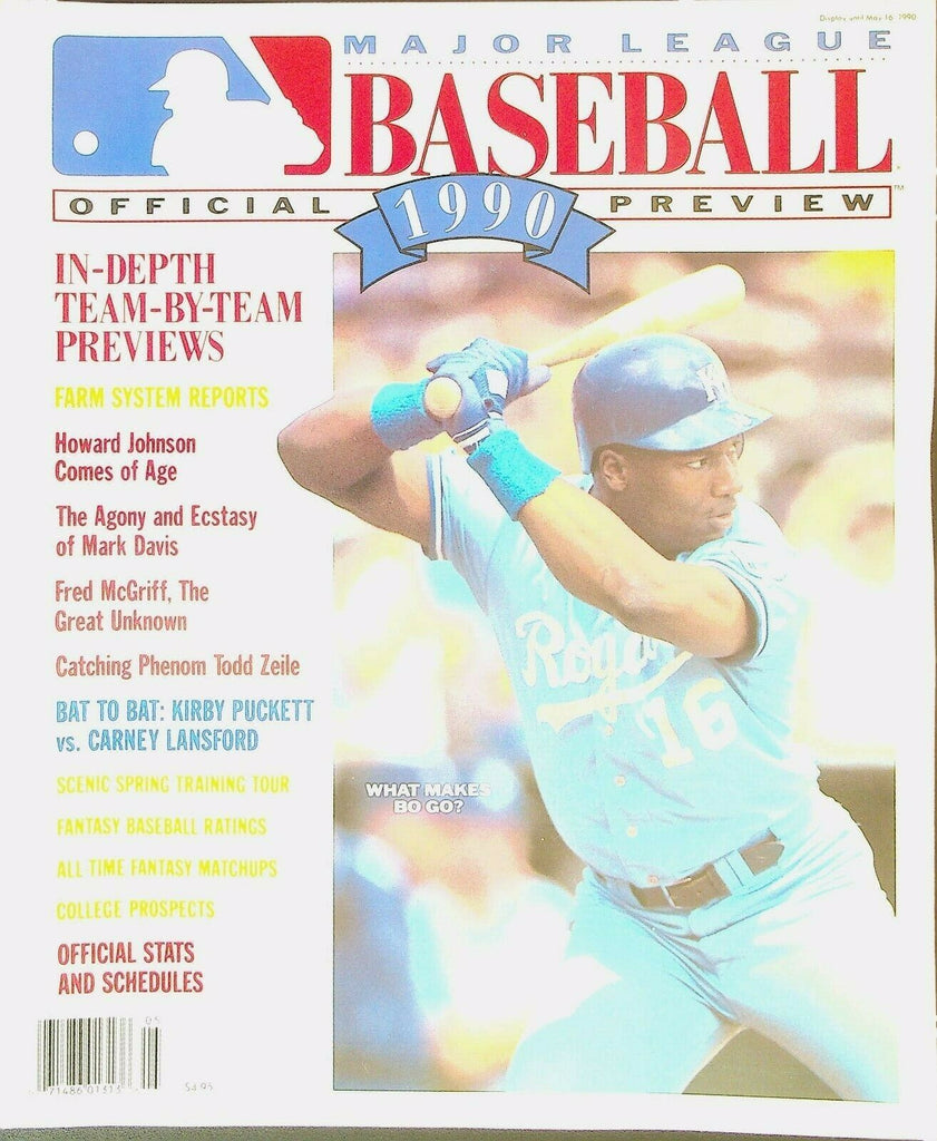 Major League Baseball 1990 Preview Magazine Bo Jackson Fred McGriff Todd Zeile