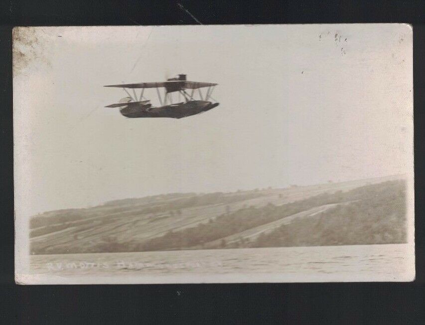 Raymond V Morris RV Morris Airplane Postcard Hammondsport NY Aviator