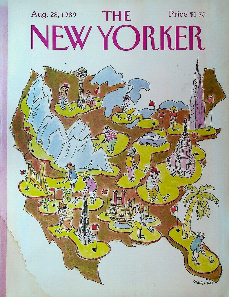 The New Yorker August 28 1989 Golf Cover James Stevenson Eric Ormsby