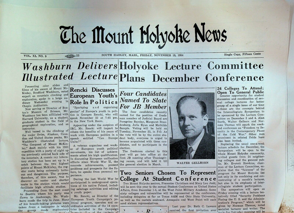The Mount Holyoke News Student Newspaper Lot of 70 1950s South Hadley Mass