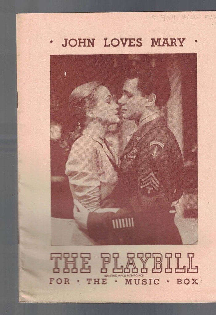 John Loves Mary Playbill July 21 1947 Nina Foch Ralph Chambers Tom Ewell