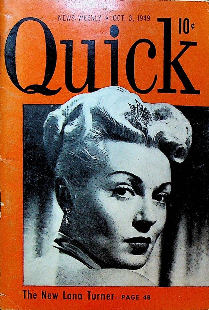 Quick Magazine October 3 1949 Lana Turner Jersey Joe Walcott