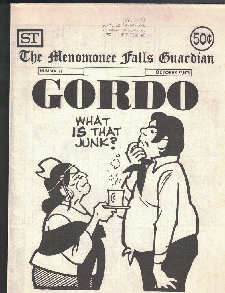 The Menomonee Falls Guardian #123 October 27 1975- Newspaper Comic Strips GORDO