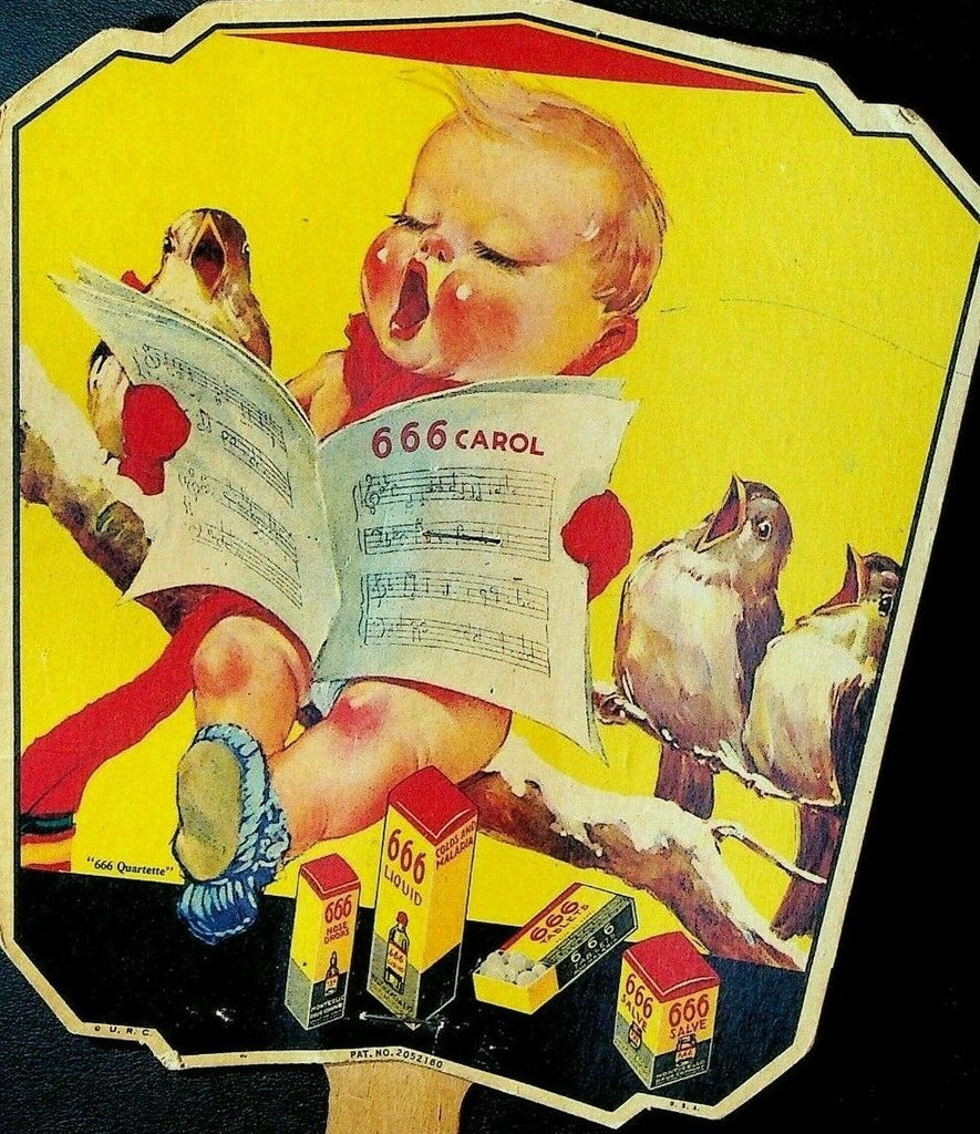 Advertising Fan 666 Liquid Tablets Salve Nose Drops Quack Medicine