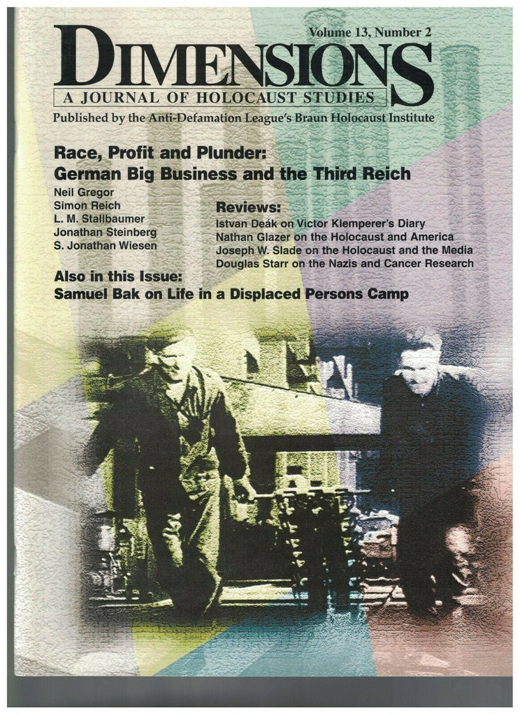 Dimensions Journal of Holocaust Studies V13 #2 Displaced Persons Camp Life