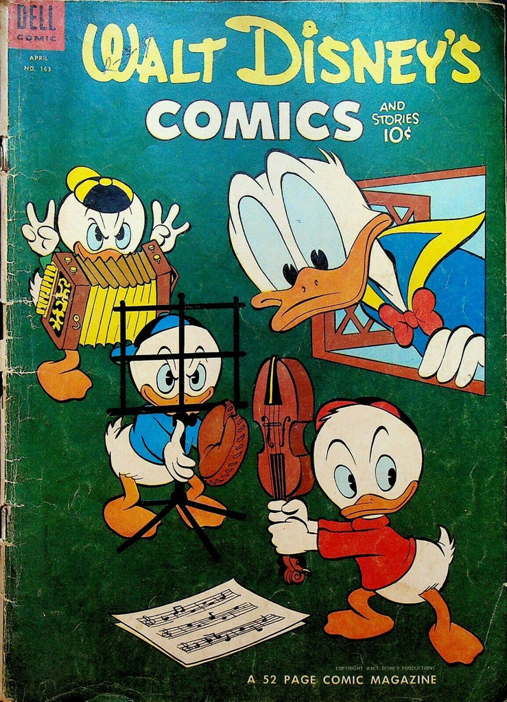 Walt Disney's Comics & Stories 163 Dell Comics 1954 Baseball Instruments Violin