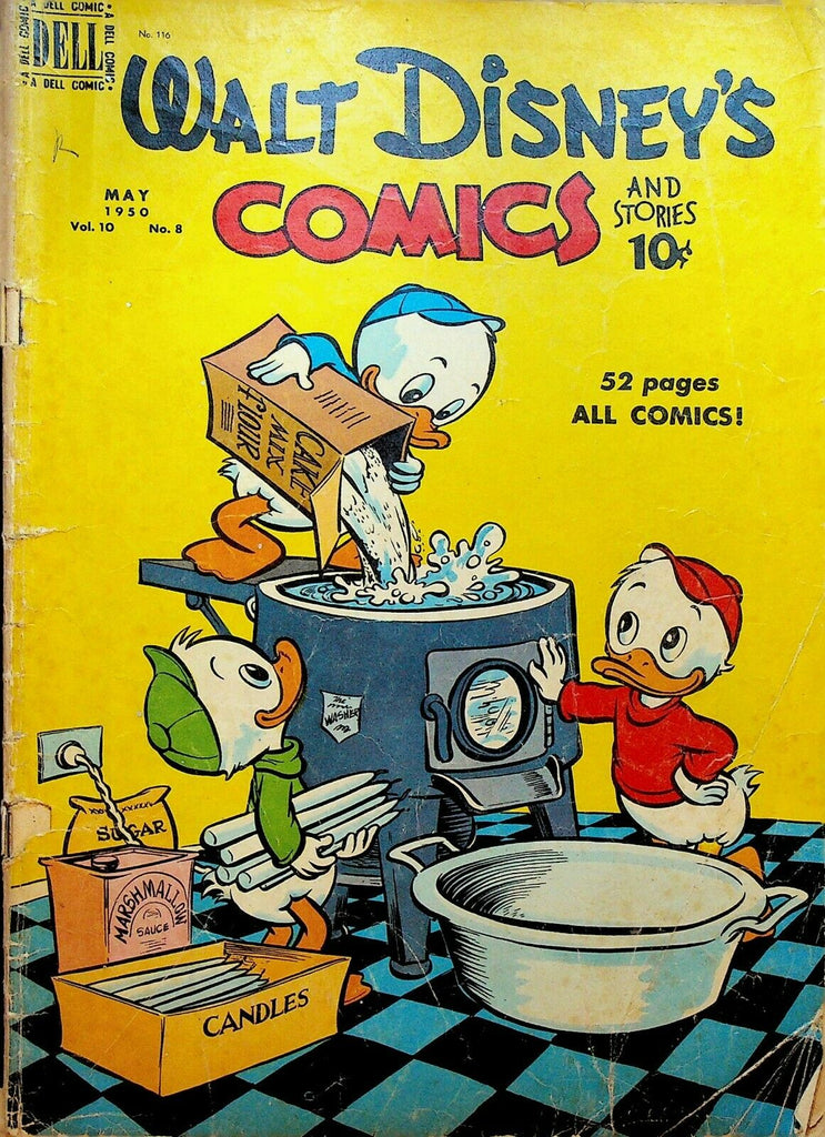 Walt Disney's Comics & Stories 116 Dell Comics 1950 Making Cake Washing Machine