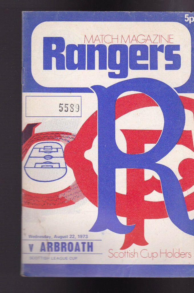 Rangers Match Magazine v Arbroath Official Programme August 22 1973