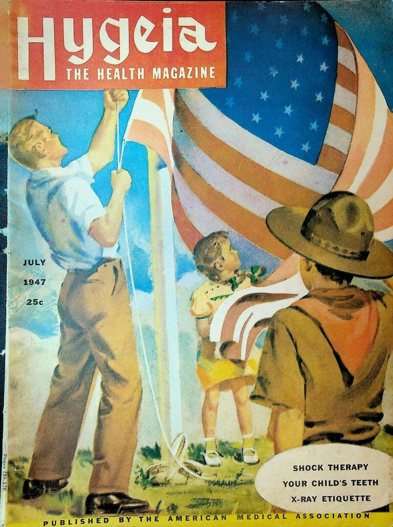 Hygeia Magazine Health AMA July 1947 US Flag Cover Shock Therapy Polio