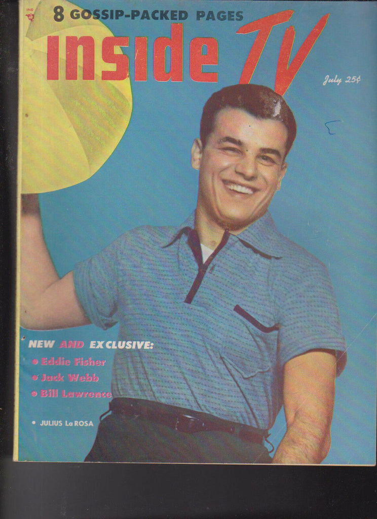 Inside TV Magazine Julius LaRosa Eddie Fisher Jack Webb Bill Larence July 1953