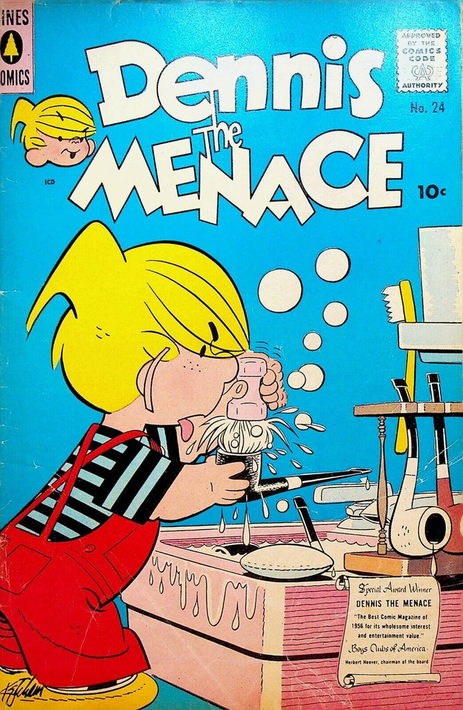 Dennis the Menace 24 Pines Comics 1957 Washing Pipes in Sink