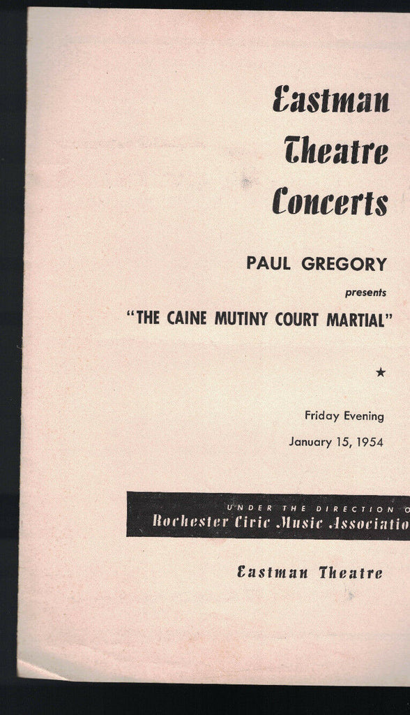 The Caine Mutiny Court Martial Eastman Theatre Concert January 15 1954