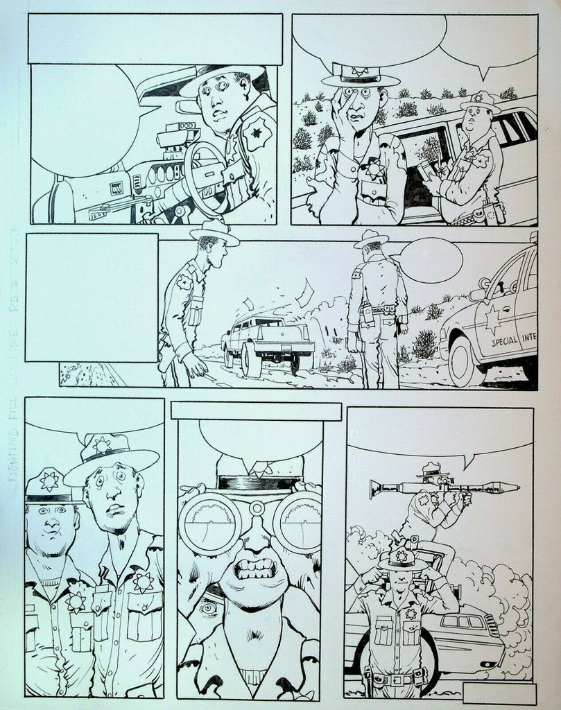 Don Lomax Original Art Fighting Fire With Fire p2 Pete Millar Drag Cartoons