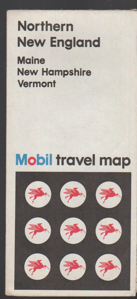 Mobil Travel Map 1973 Northern New England Maine New Hampshire Vermont