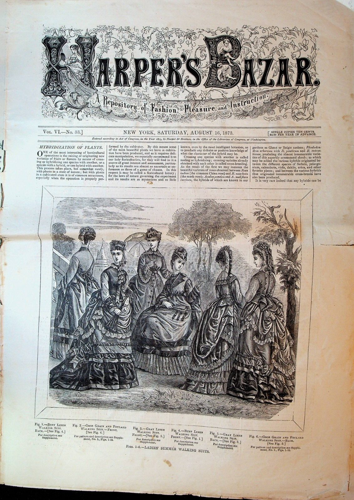 Harper's Bazar Bazaar August 16 1873 Fashion Anthony Trollope Princess Dagmar