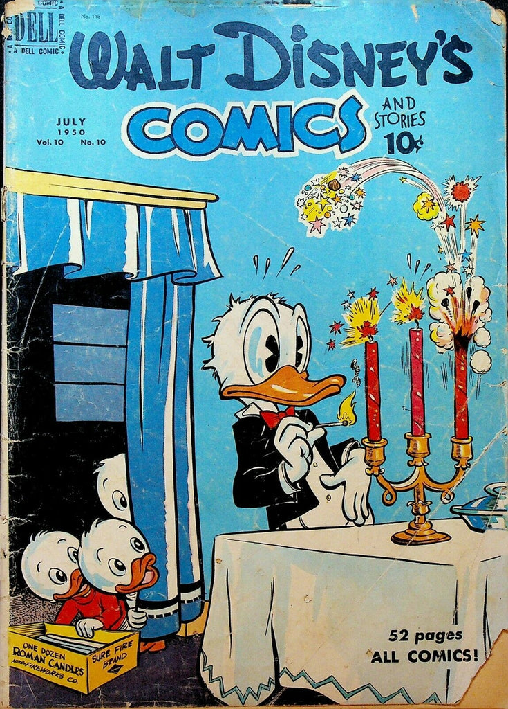 Walt Disney's Comics & Stories 118 Dell Comics 1950 Roman Candles Donald Duck