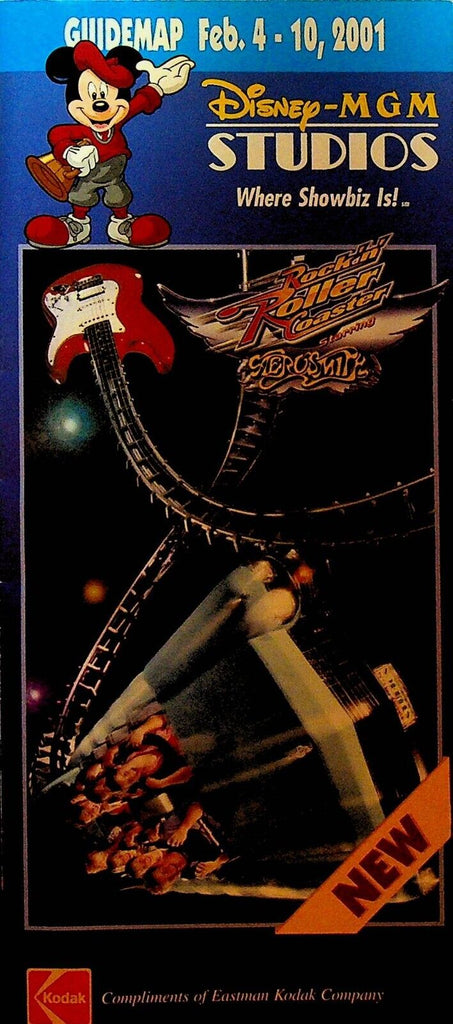 Walt Disney MGM Studios Guidemap February 4 2001 Aerosmith Roller Coaster