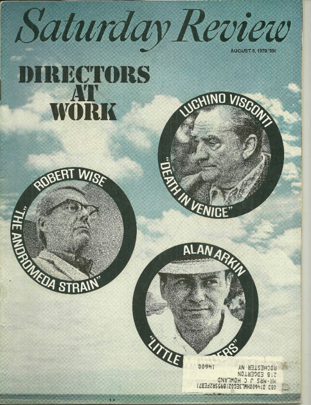 Saturday Review Magazine August 8 1970 Alan Arkin Robert Wise Luchino Visconti