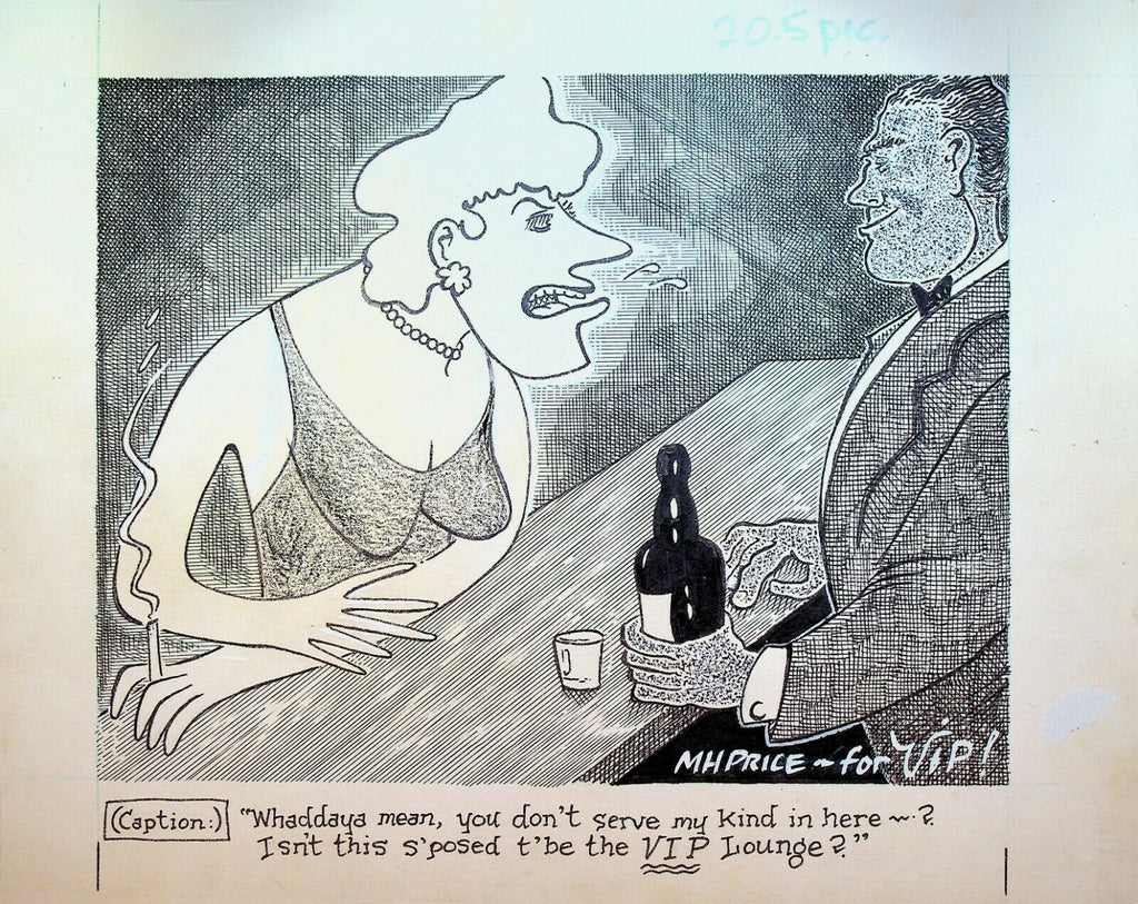 Woman at Bar Michael H Price Original Comic Art 1993 VIP Virgil Patch Homage