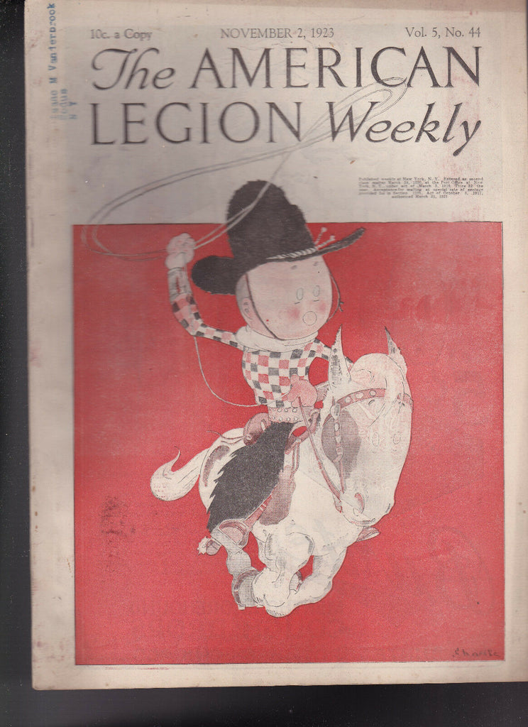 American Legion Magazine Cowboy Cover November 2 1923