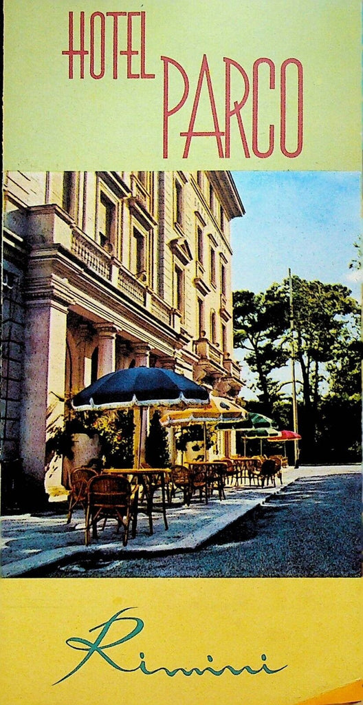 Hotel Parco Brochure Rimini 1950s Italy