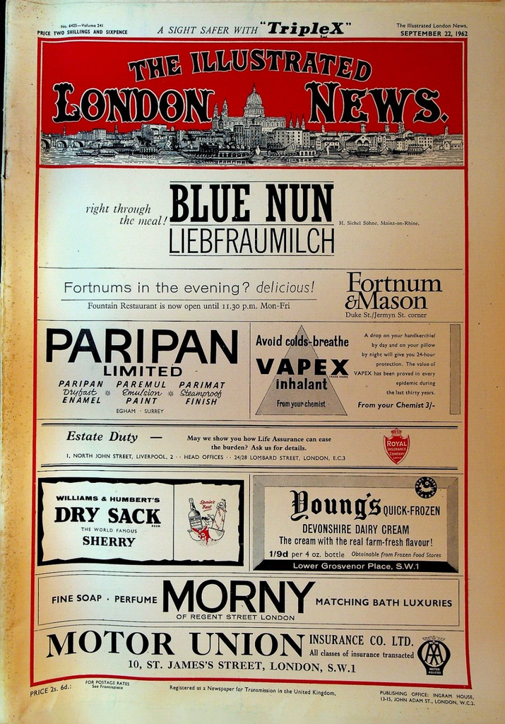 Illustrated London News September 22 1962 Glenn Leasher Sasser Ga Church