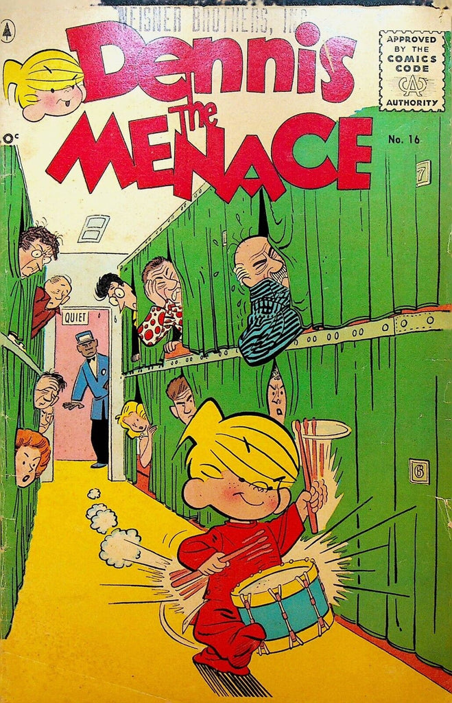 Dennis the Menace 16 Pines Comics 1956 Playing Drum Sleeping Car of Train