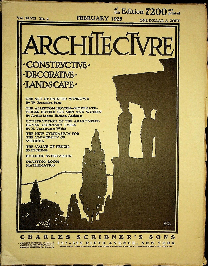 Architecture Magazine February 1923 Bronze Traffic Tower on Fifth Avenue NYC