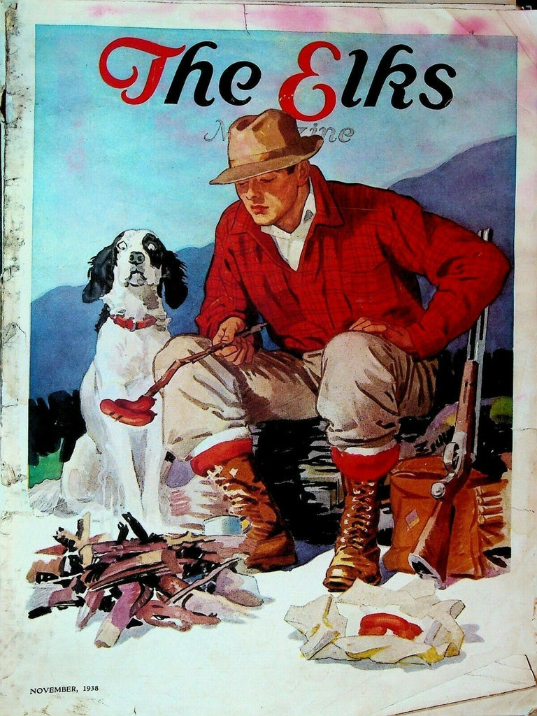 Elks Magazine November 1938 Ernest Hemingway Peter Arno Hunter Dog Camping