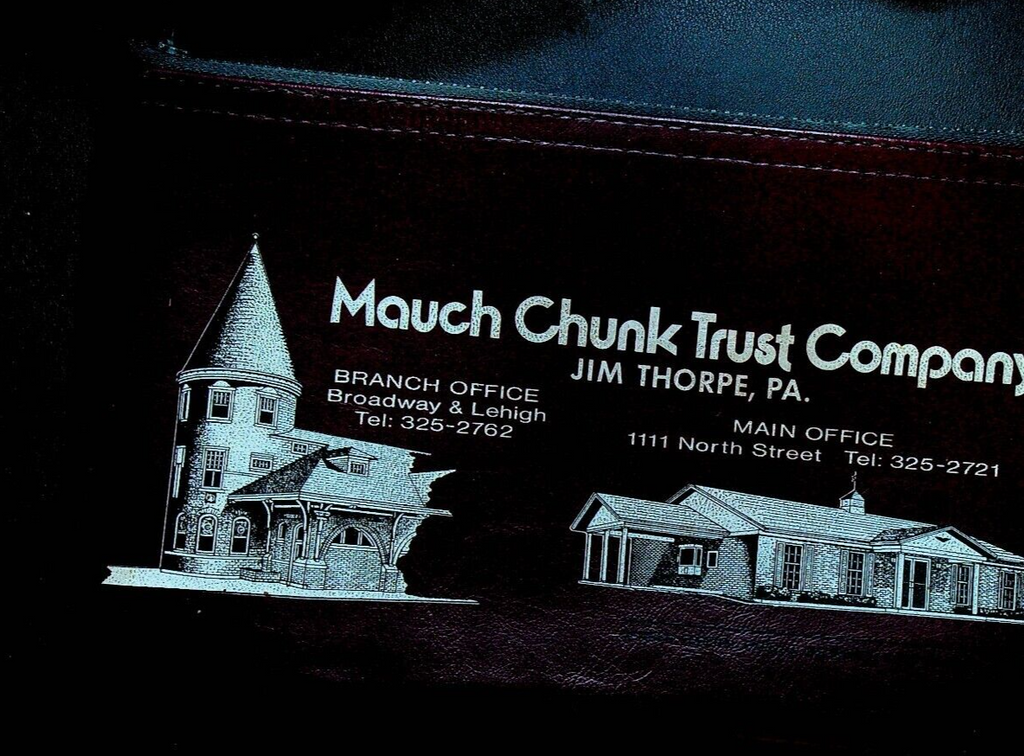 Mauch Chunk Trust Company Bank Deposit Bag Brown Jim Thorpe Pennsylvania