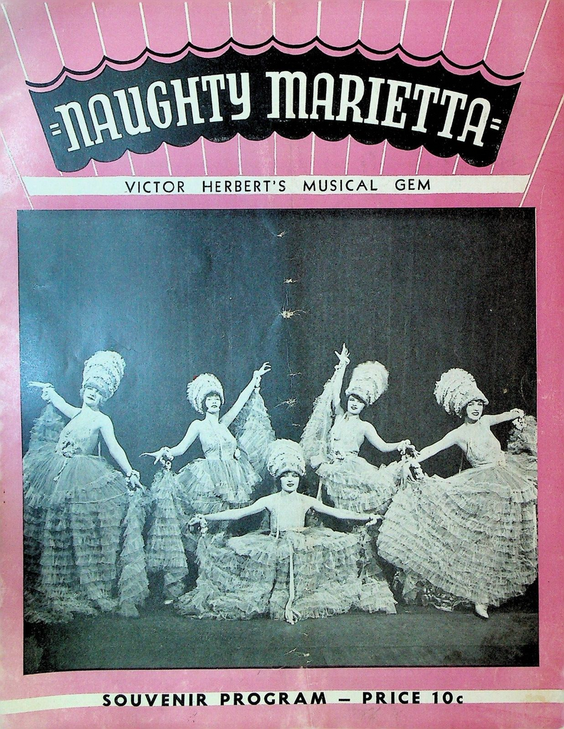 Naughty Marietta Souvenir Program 1930s Victor Herbert Ilse Marvenga
