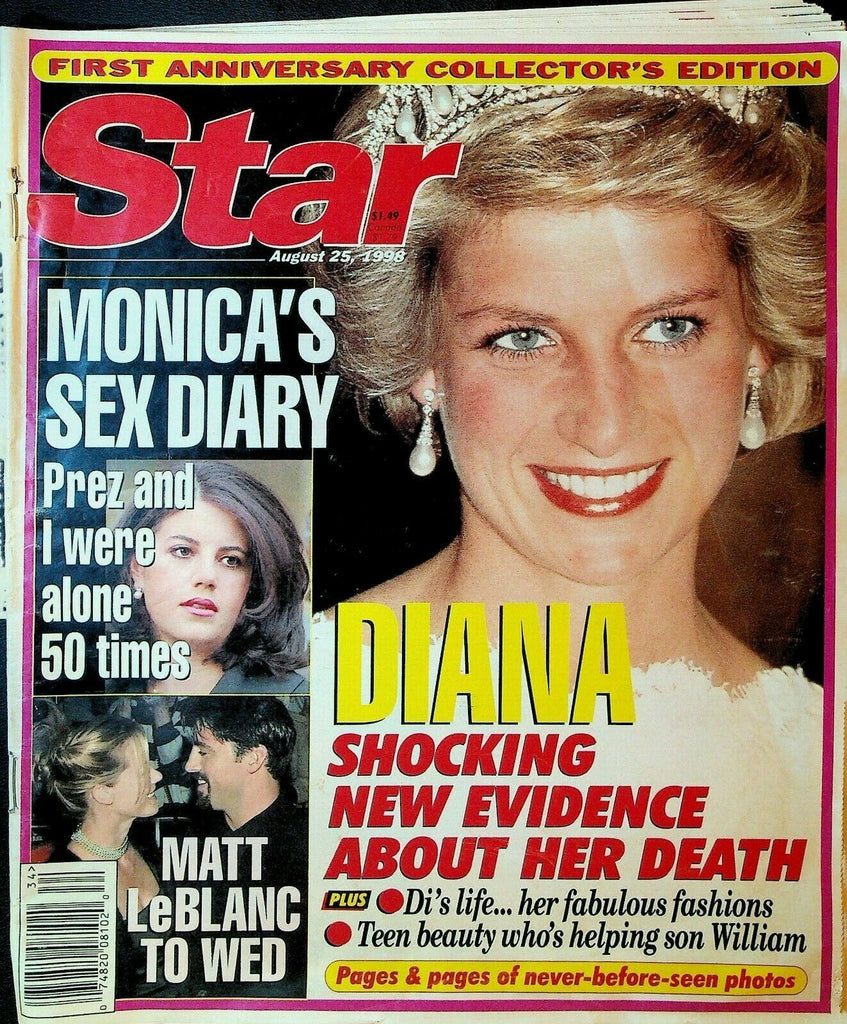 Star Magazine August 25 1998 Monica Lewinsky Matt LeBlanc Princess Diana