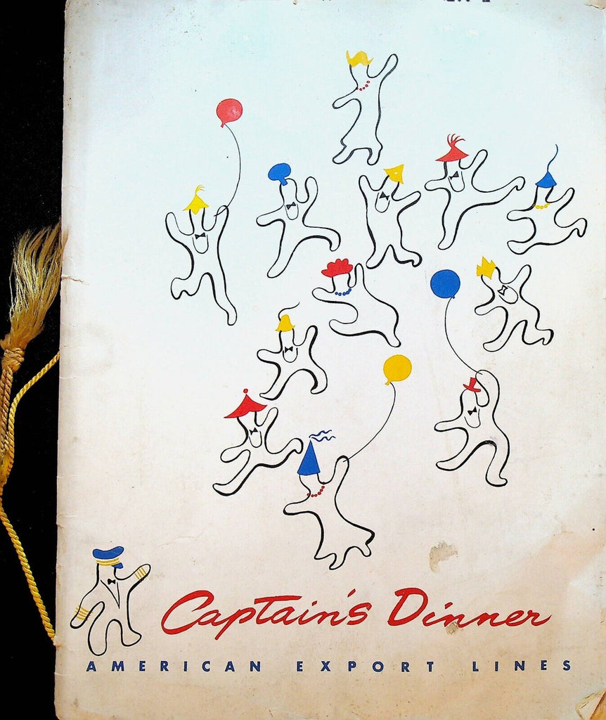 SS Constitution American Export Line Captain's Dinner Menu October 4 1952