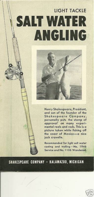 Light Tackle Salt Water Angling brochure Shakespeare Fishing Reels