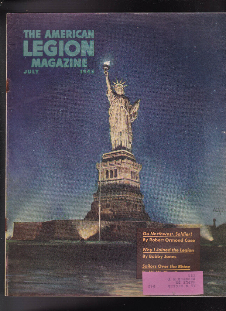American Legion Magazine World War II Statue of Liberty Cover July 1945